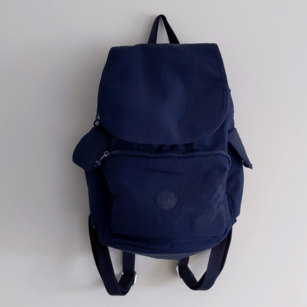 Kipling large city nylon backpack in navy blue (brand new)